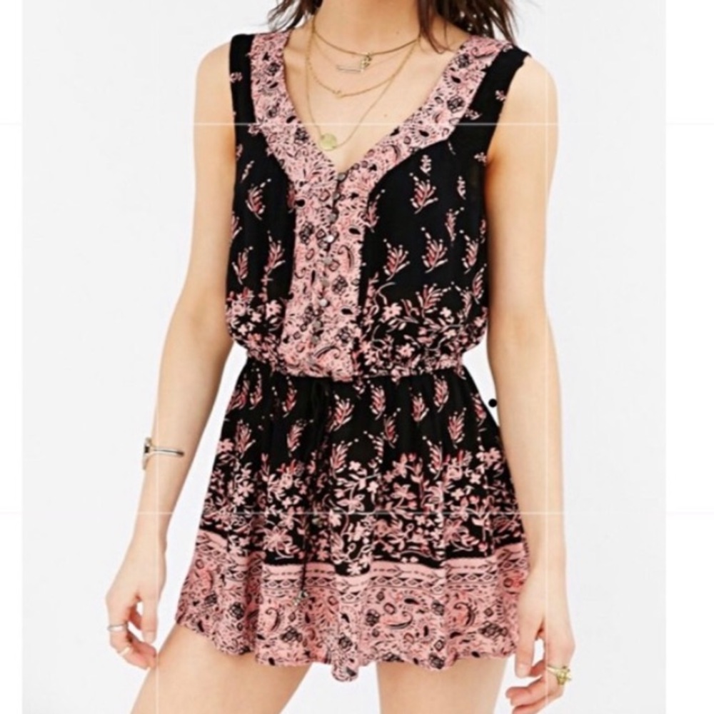 Urban Outfitters Ecote Black and Pink Romper - SOLD